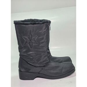 Chromatic By Totes Women's Snowflake Boots Size 10 M Black Faux Fur Zip Shoes